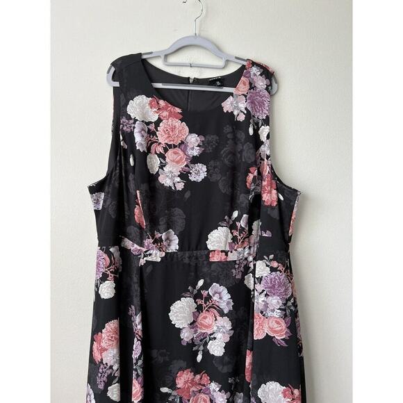 Torrid Dress Womens Plus Size 26 Black Floral Event Flowy Maxi Cottagecore Party - Picture 7 of 16